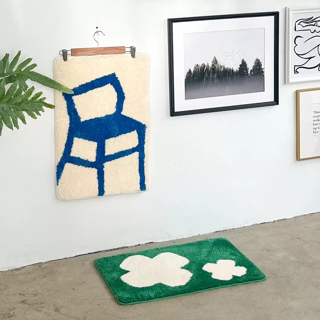 ブランク ブルーチェア バスマット40×60
